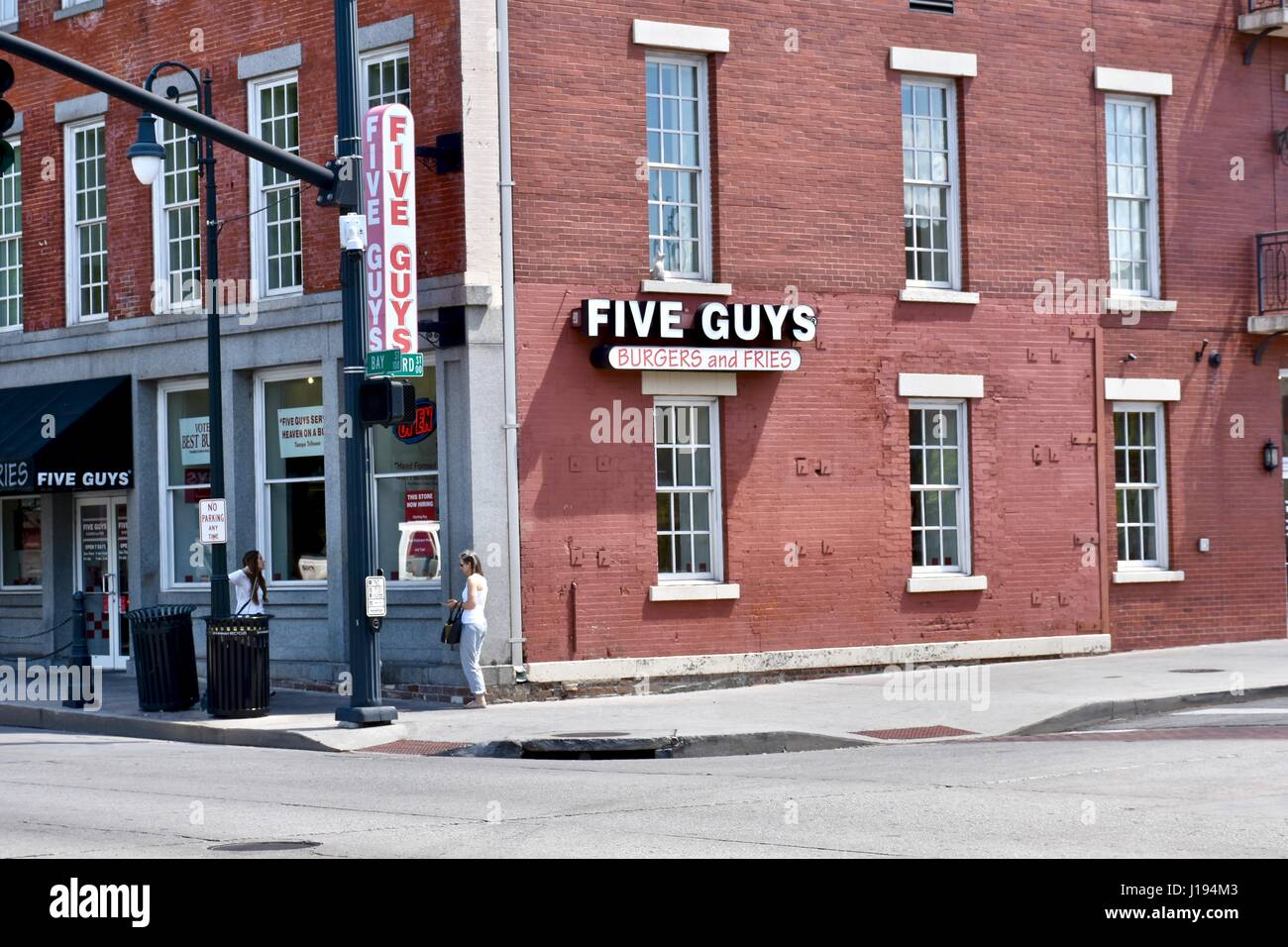 Fünf Jungs Burger und Pommes Frites, Savannah, GA, USA Stockfoto