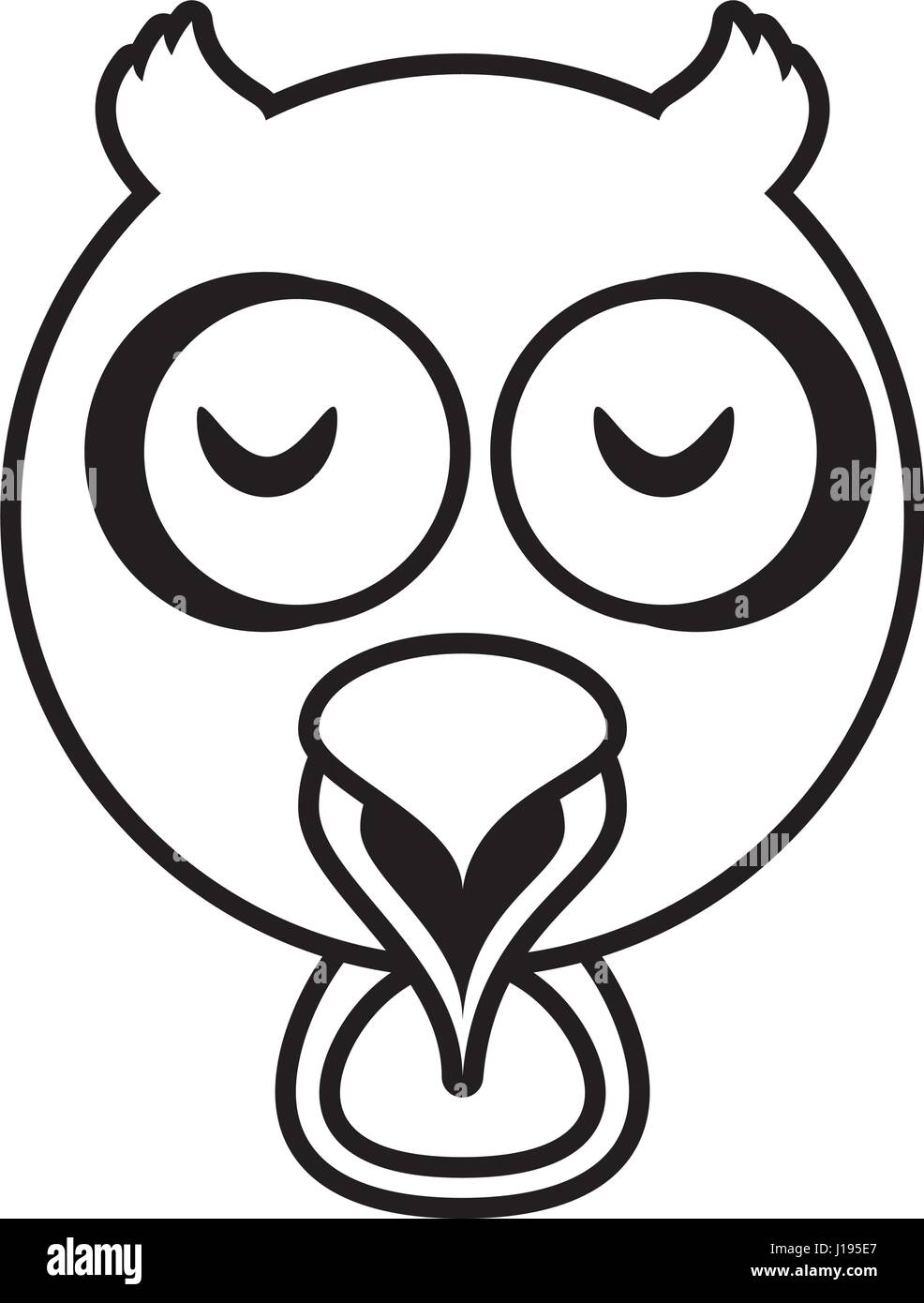 Umriss Eule Kopf Tier Vektor Abbildung Bild 138499487
