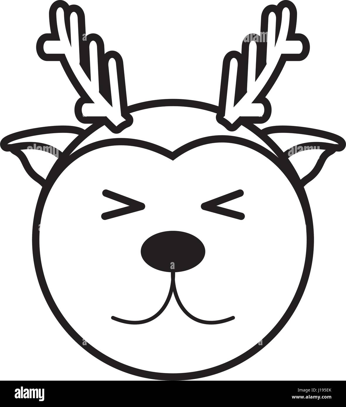 Umriss Rentier Kopf Tier Vektor Abbildung Bild