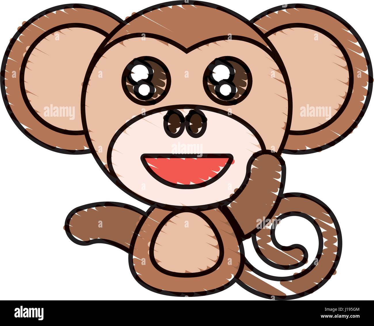 Affe Tier Comic Zu Zeichnen Stock Vektorgrafik Alamy