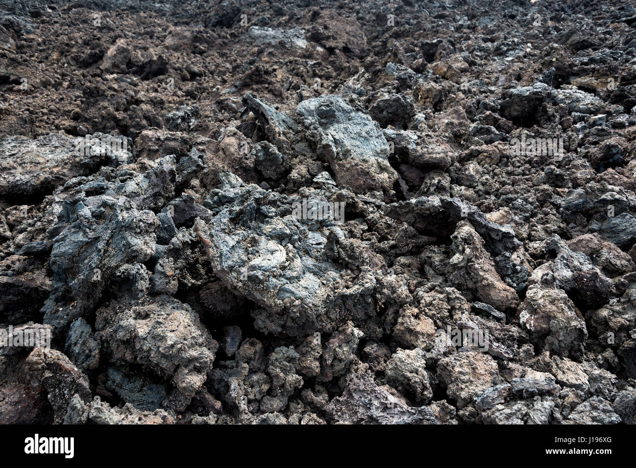 Hintergrund der Felsen gemacht der kalte Lava in Lanzarote, Kanarische Inseln, Spanien Stockfoto