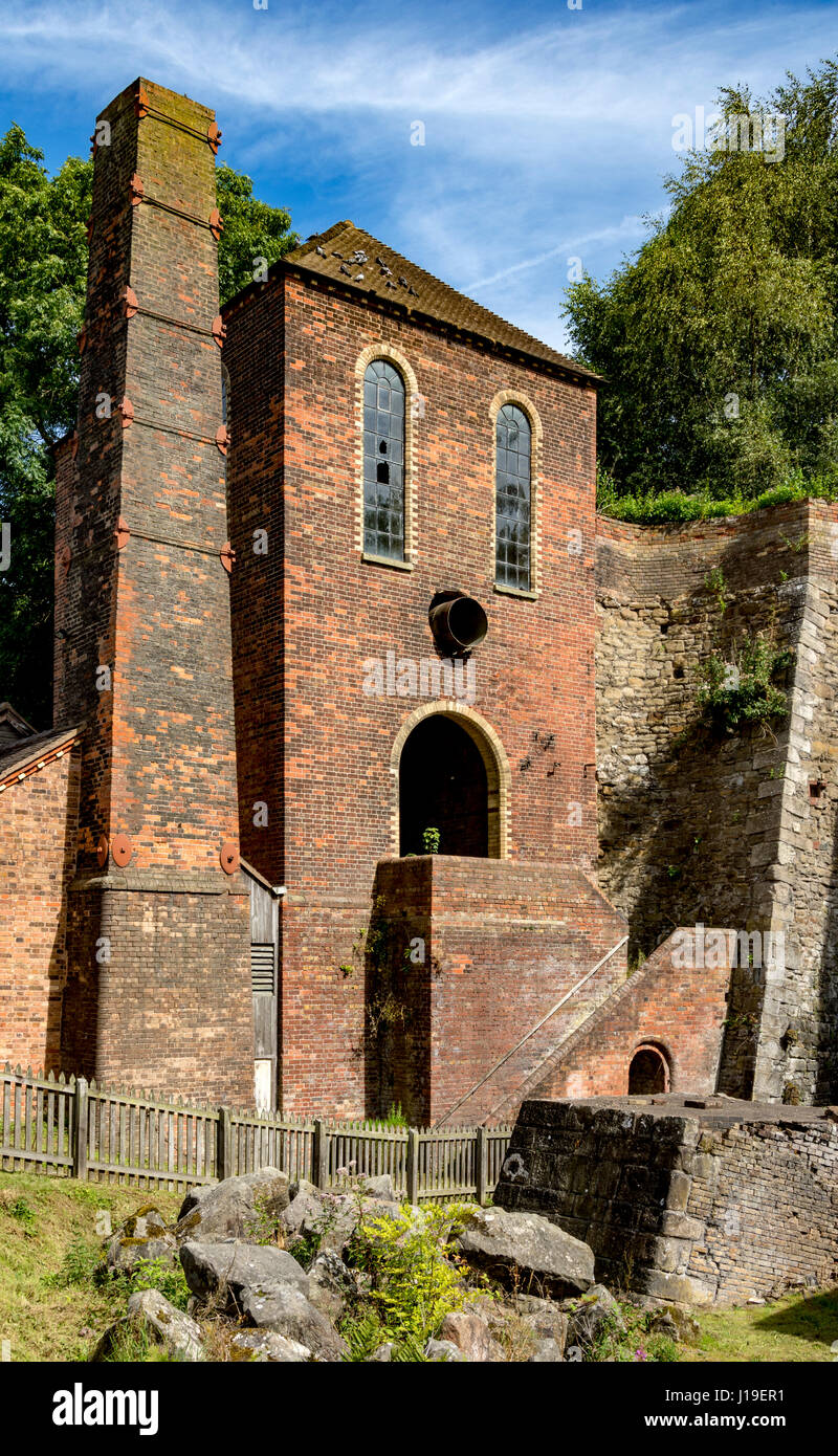 Teil der Hochofen-Gebäude in der Blists Hill viktorianischen Stadt, in der Nähe von Madeley, Shropshire, England, UK. Stockfoto