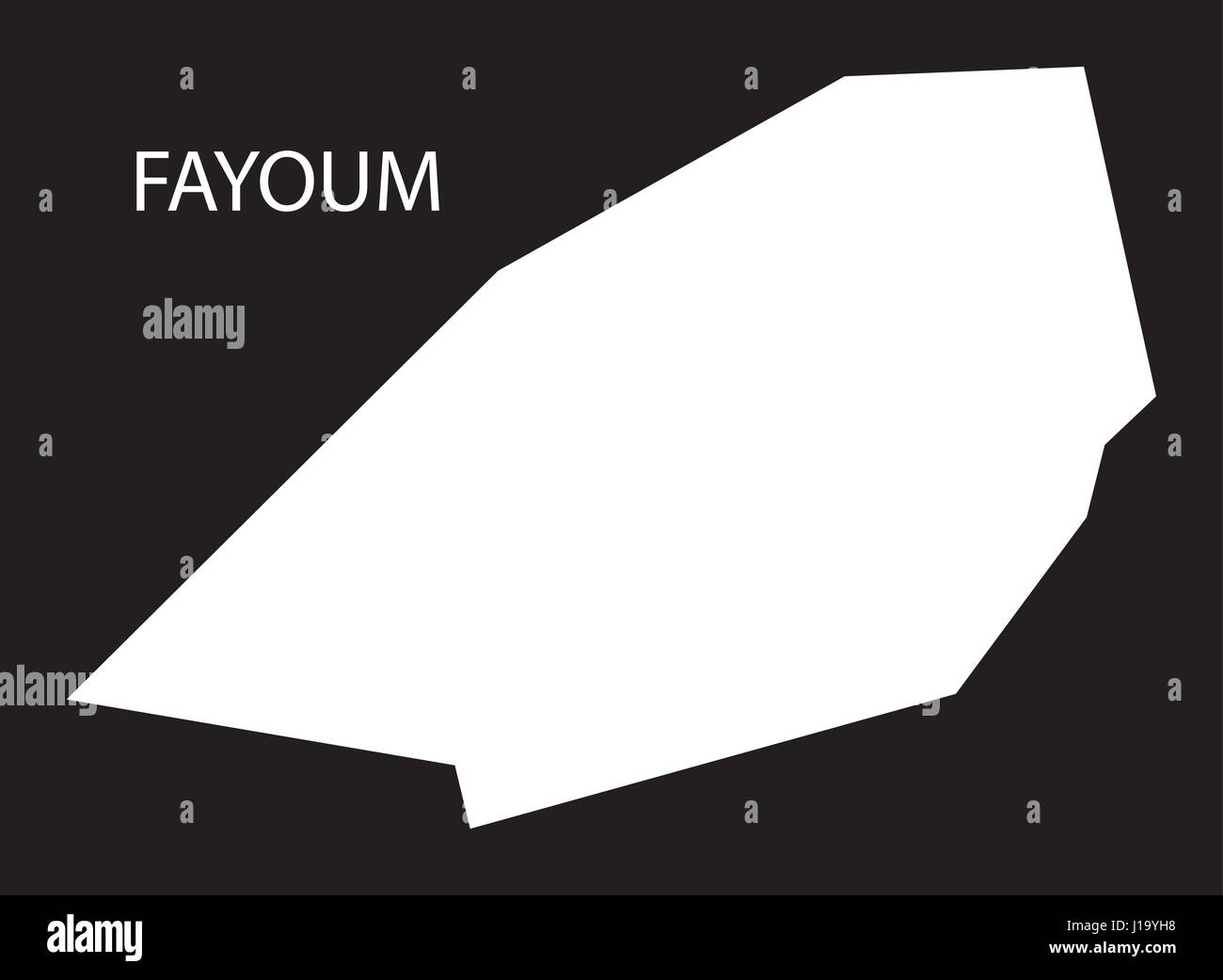Fayoum Ägypten Karte schwarz invertiert Silhouette Abbildung Stock Vektor