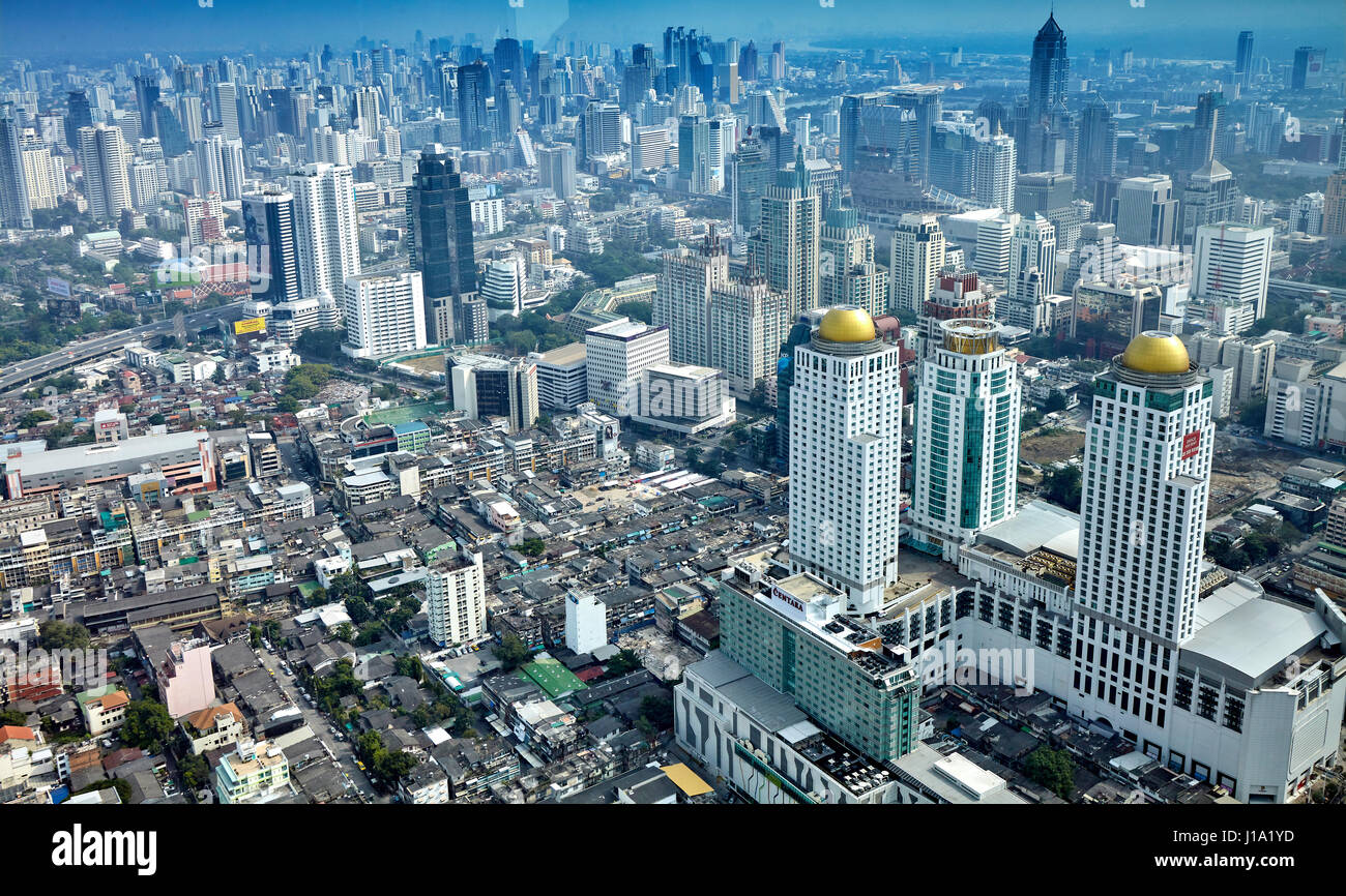 Bangkok Stadtbild, Geschäftsviertel mit Hochhaus Stockfoto