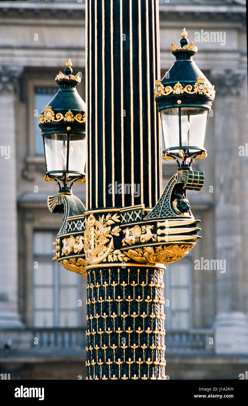 Schwarz und gold Straßenlaterne. Stockfoto