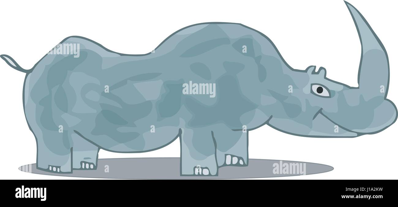 Vektor-Illustration lustig Nashorn Stock Vektor