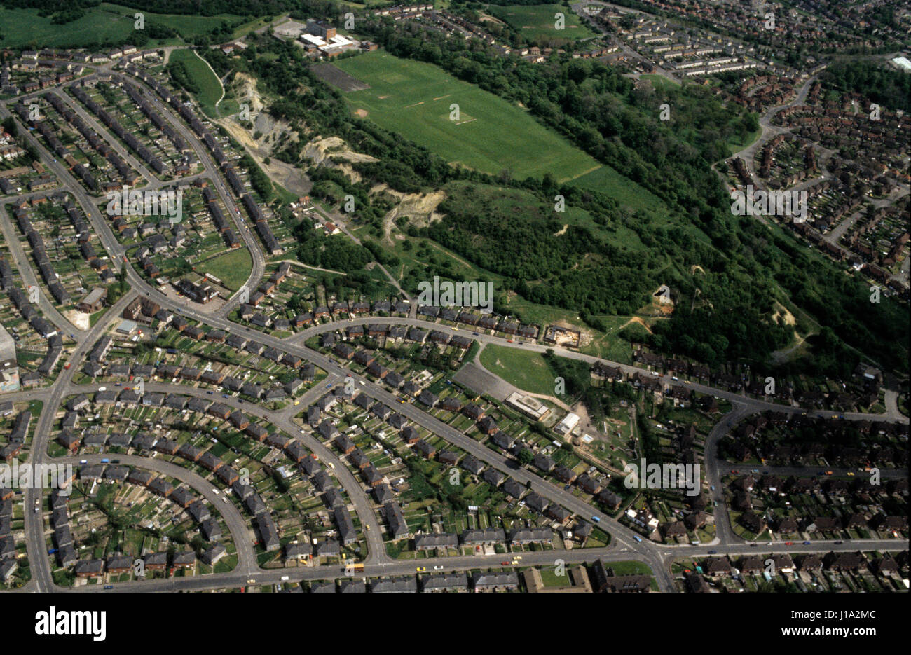 Luftbild von der Wren Nest Wohnsiedlung in Dudley, West Midlands, Uk Stockfoto