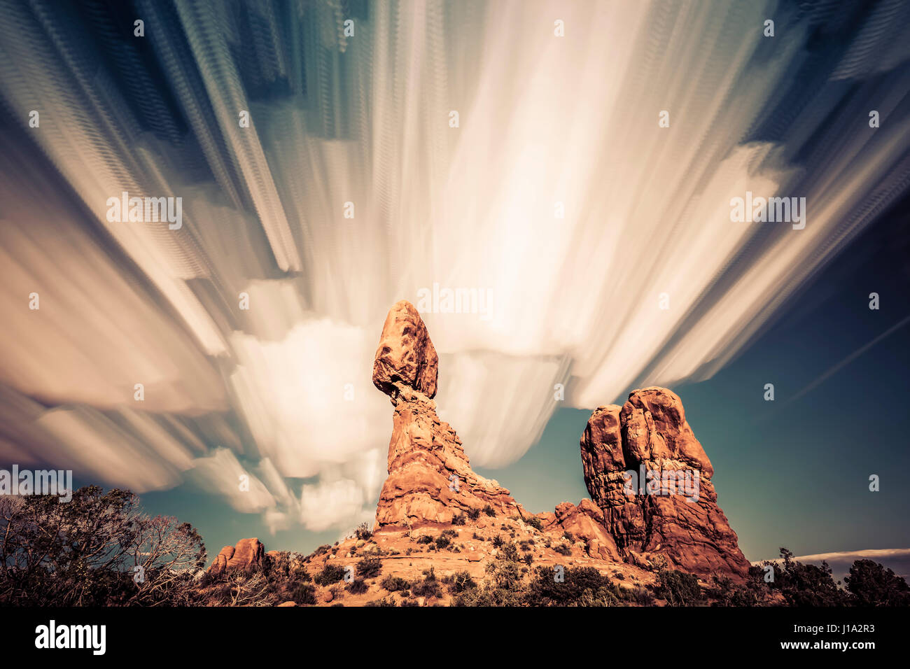 Ausgewogene Rock, Arches-Nationalpark, Moab, Utah. Dies ist ein Verbund aus 108 Bilder. Stockfoto