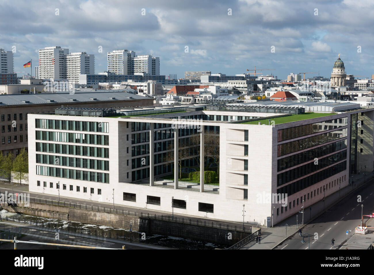 Auswaertiges Amt, Auswärtiges Amt, Ministerium für auswärtige Angelegenheiten, Berlin, Blick von der Baustelle des Berliner Schlosses, Deutschland Stockfoto