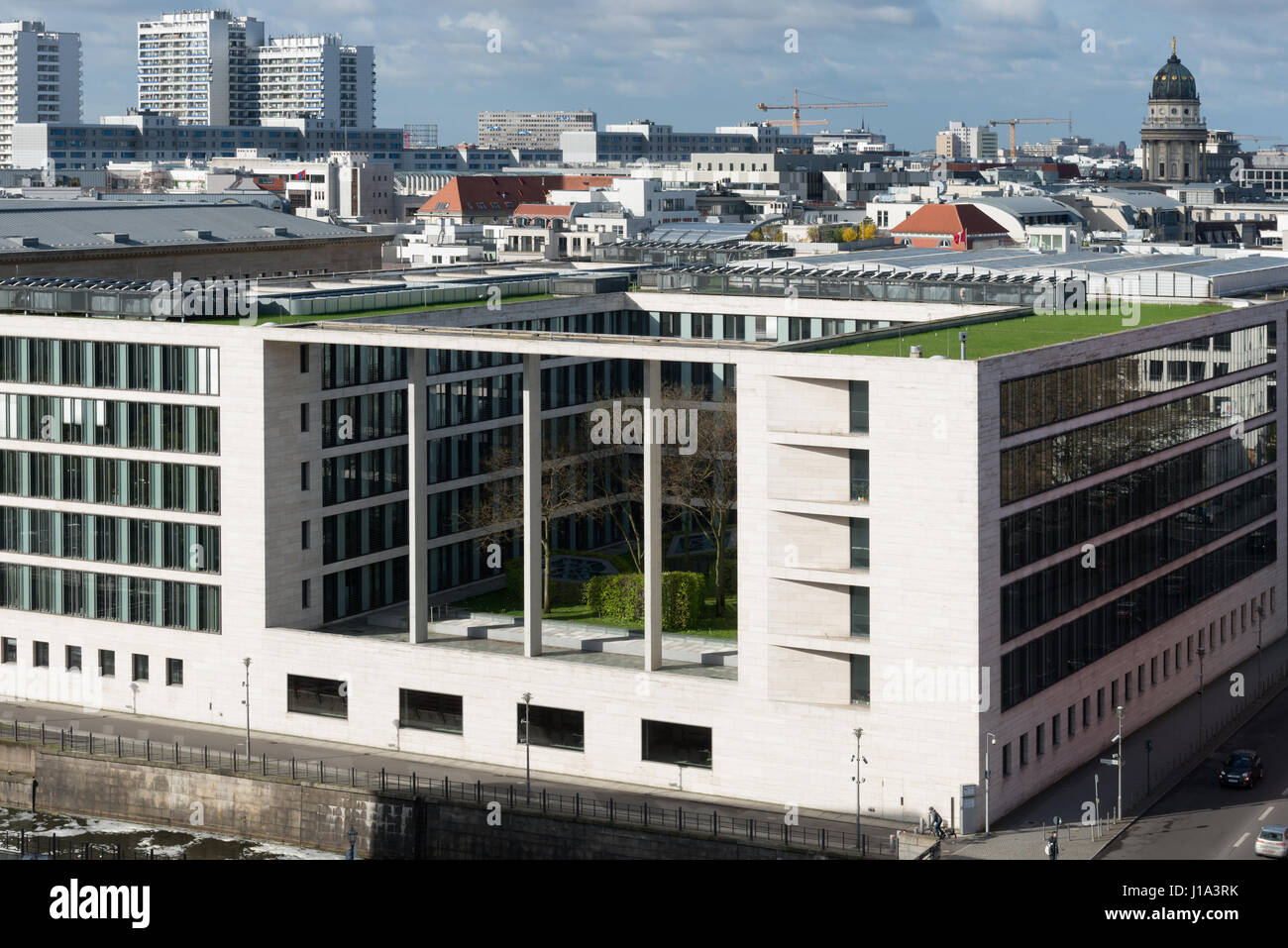 Auswaertiges Amt, Auswärtiges Amt, Ministerium für auswärtige Angelegenheiten, Berlin, Blick von der Baustelle des Berliner Schlosses, Deutschland Stockfoto