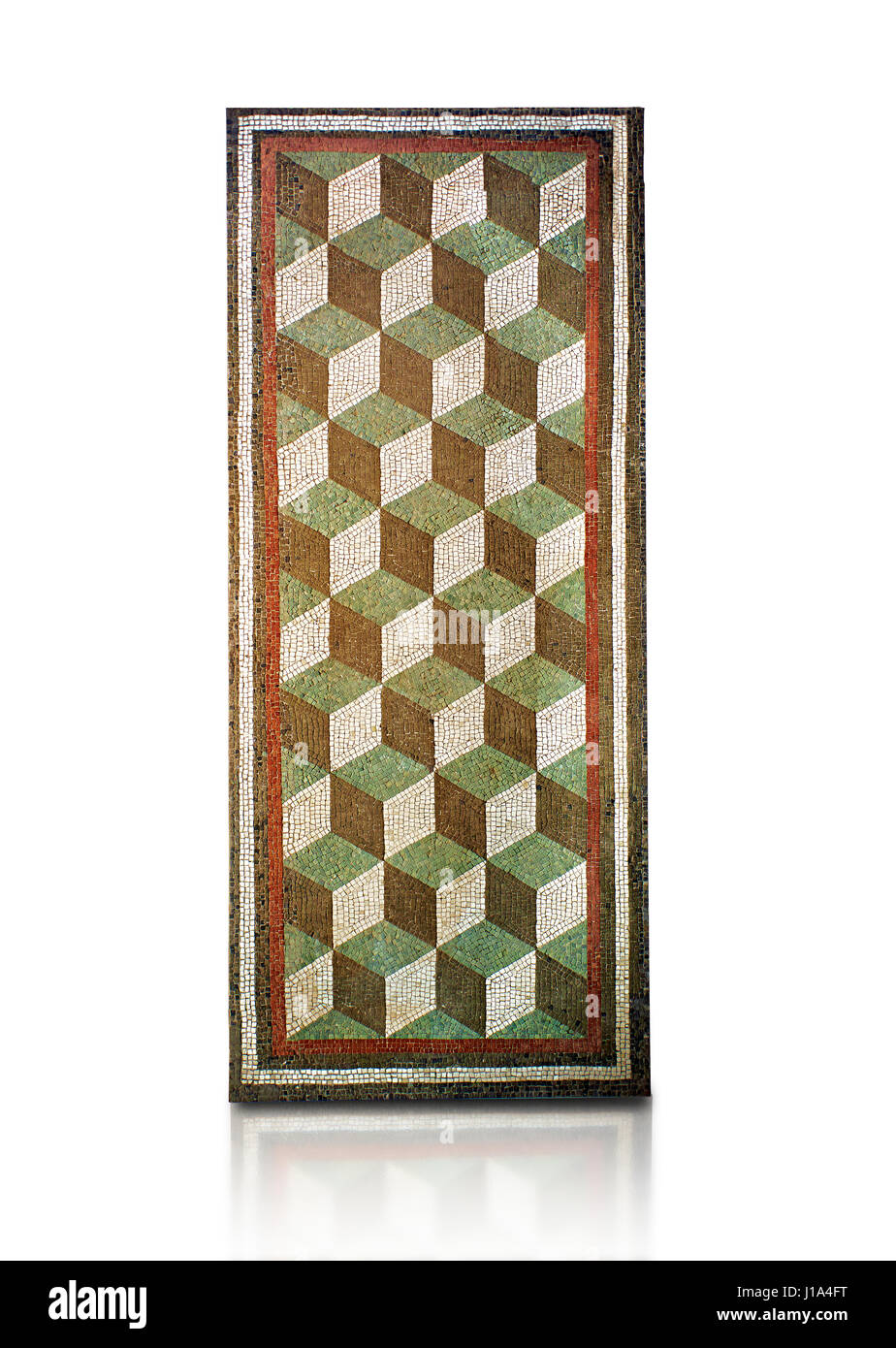 Römischen geometrischen Bodenmosaik mit diminutional Cube Designs, römische Villa in der Nähe von Casale de S.Basilio in der Nähe der Via Nomentana, Rom. Römische Nationalmuseum Rom Stockfoto