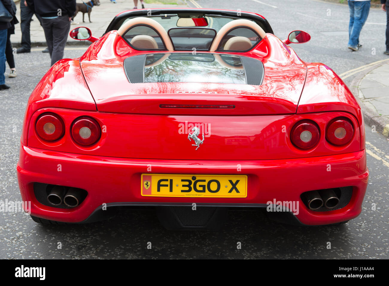 Rückansicht des ein Ferrari 360 Spider Stockfoto