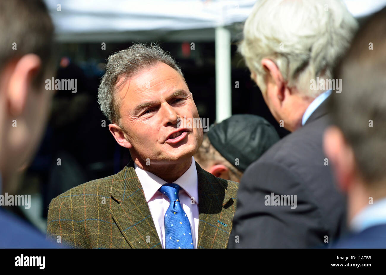 Peter Whittle (UKIP stellvertretender Vorsitzender) am College Green, Westminster 18. April 2017 kurz nach eine allgemeinen Wahl angekündigt wurde. Stockfoto