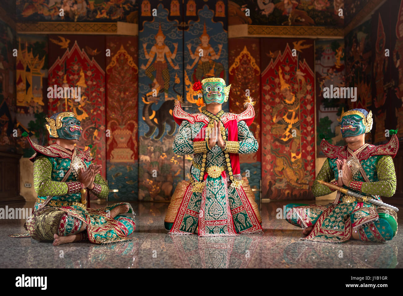 KHON-THAI-Kumarakorn Zeichen im Ramayana-Geschichte ist Maske tanzen das Beste aus Thailand und Asien. Stockfoto