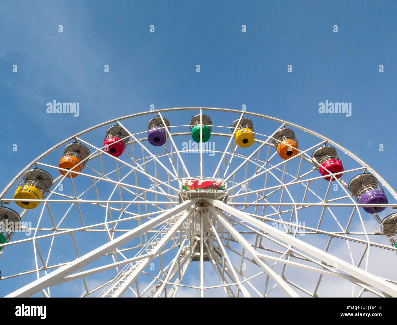 Barry Insel Big wheel auch bekannt als Barry Eye, dem Riesenrad am Barry Island Pleasure Beach, South Wales. Stockfoto