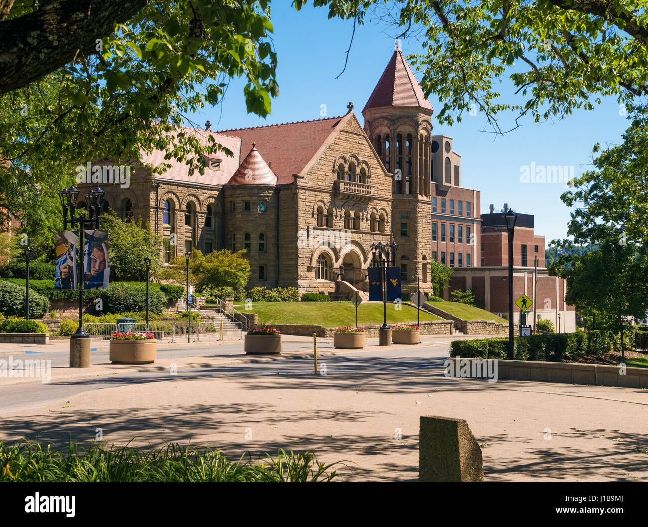 West Virginia University - Stewart Hall und Gebäude auf dem Universitätsgelände, Morgantown, West Virginia, USA Stockfoto