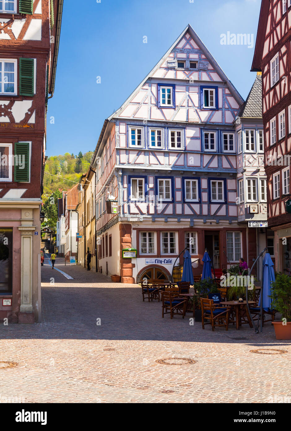 Baden Württemberg, die Altstadt von Mosbach in Süddeutschland Stockfoto