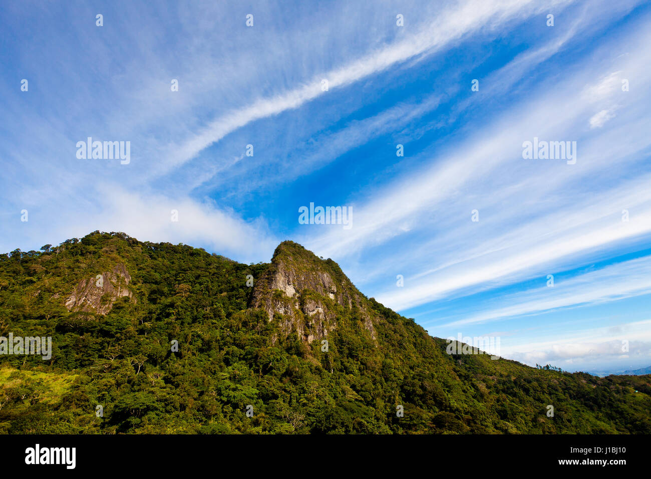 Schönen Himmel über Cerro la Cruz in Altos de Campana Nationalpark, Republik von Panama. Stockfoto