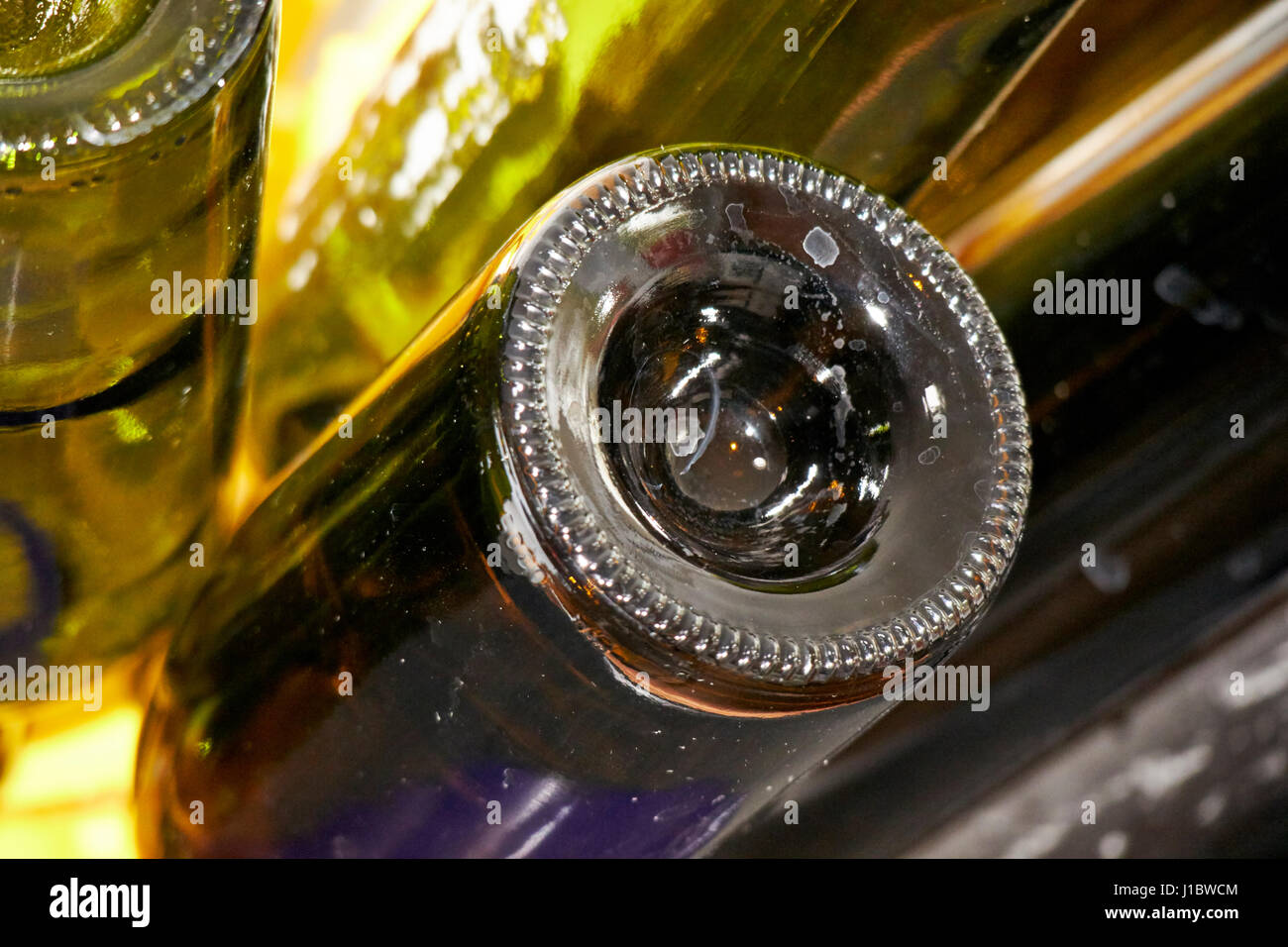 Weinflaschen, die Trocknung auf ein Flaschenbaum für Zuhause Weinproduktion verwendet Stockfoto