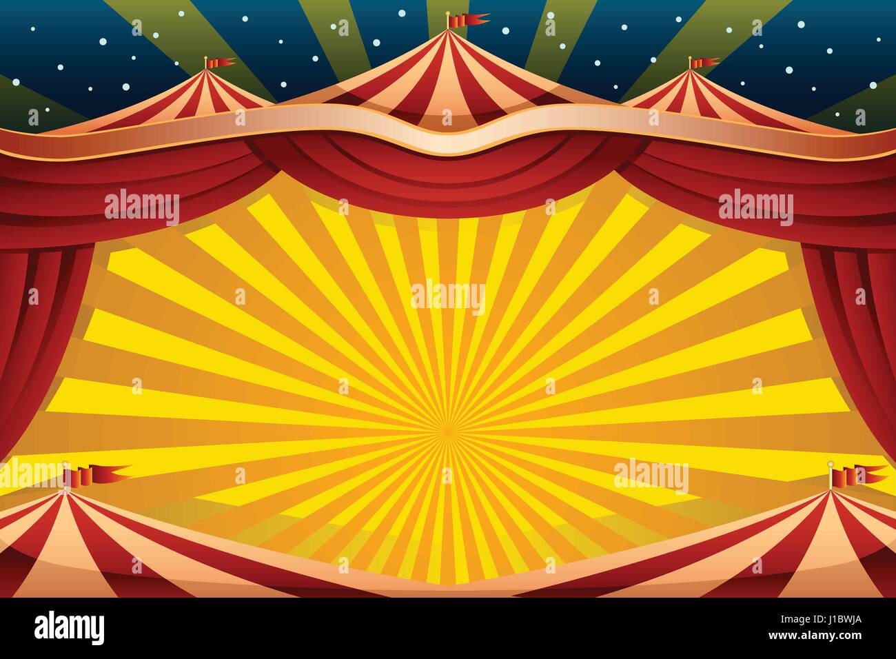 Eine Vektor-Illustration eines Zirkus-Zelt-Hintergrund Stock Vektor