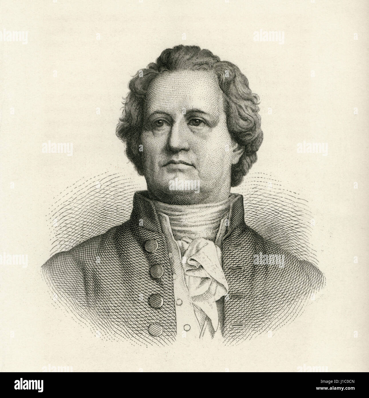 Johann Wolfgang von Goethe (1749-1832), deutscher Schriftsteller und Staatsmann, Portrait, Gravur, 1873 Stockfoto