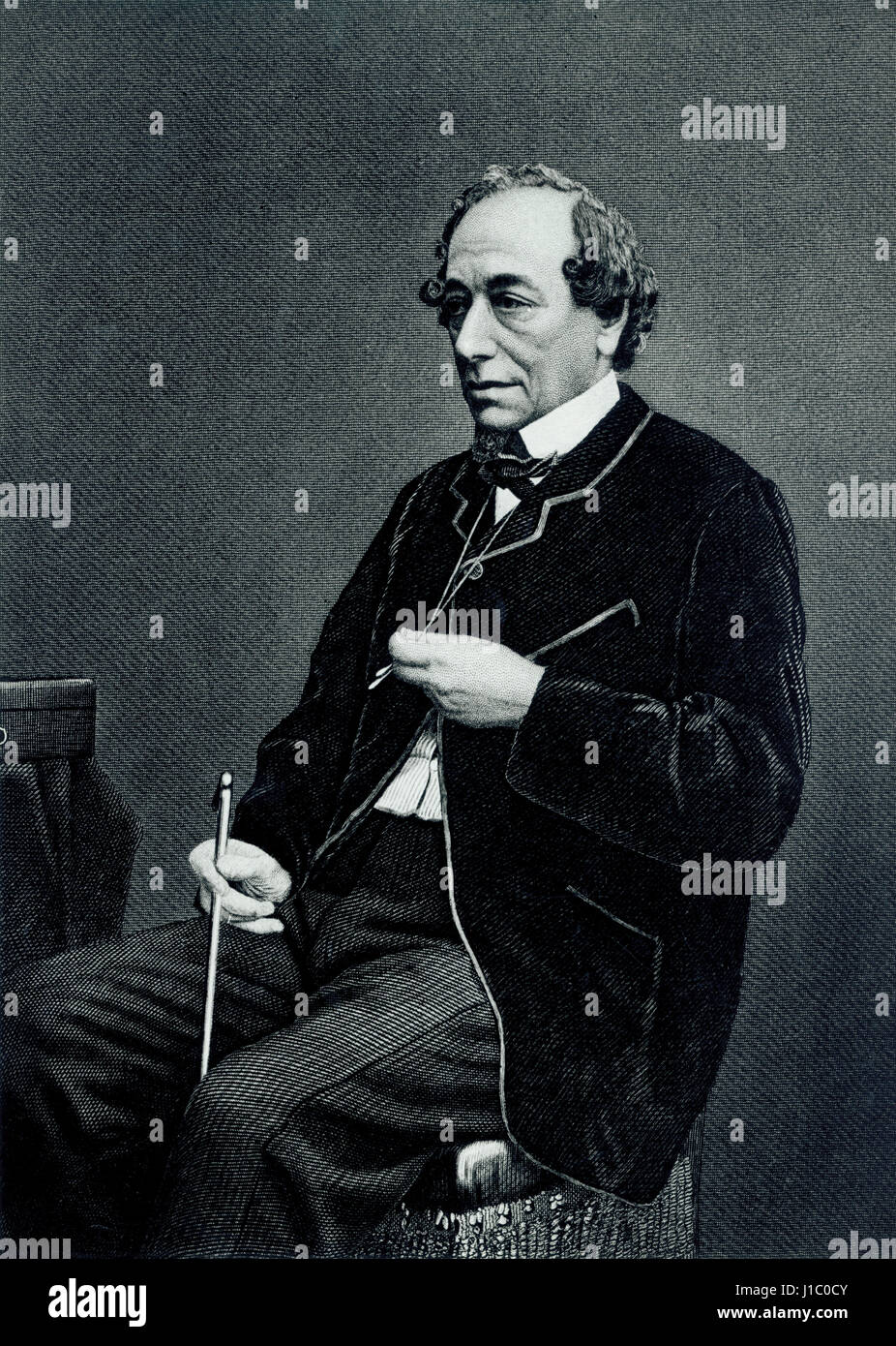 Hans Christian Andersen (1805-75), dänischer Schriftsteller, Portrait, Gravur Stockfoto