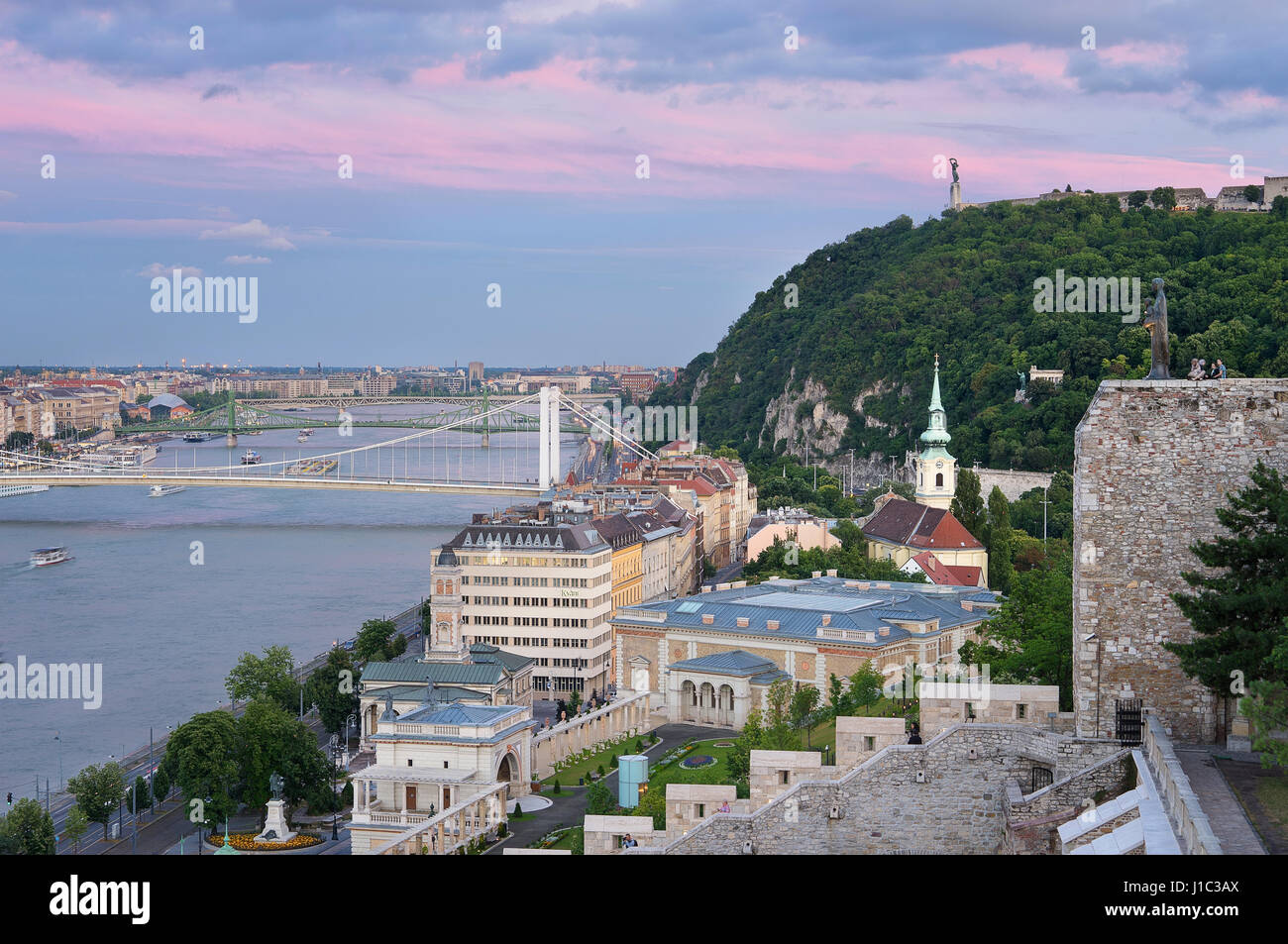 Gellert Hill ist eine berühmte Hügel auf der Budaer Seite von Budapest Stockfoto