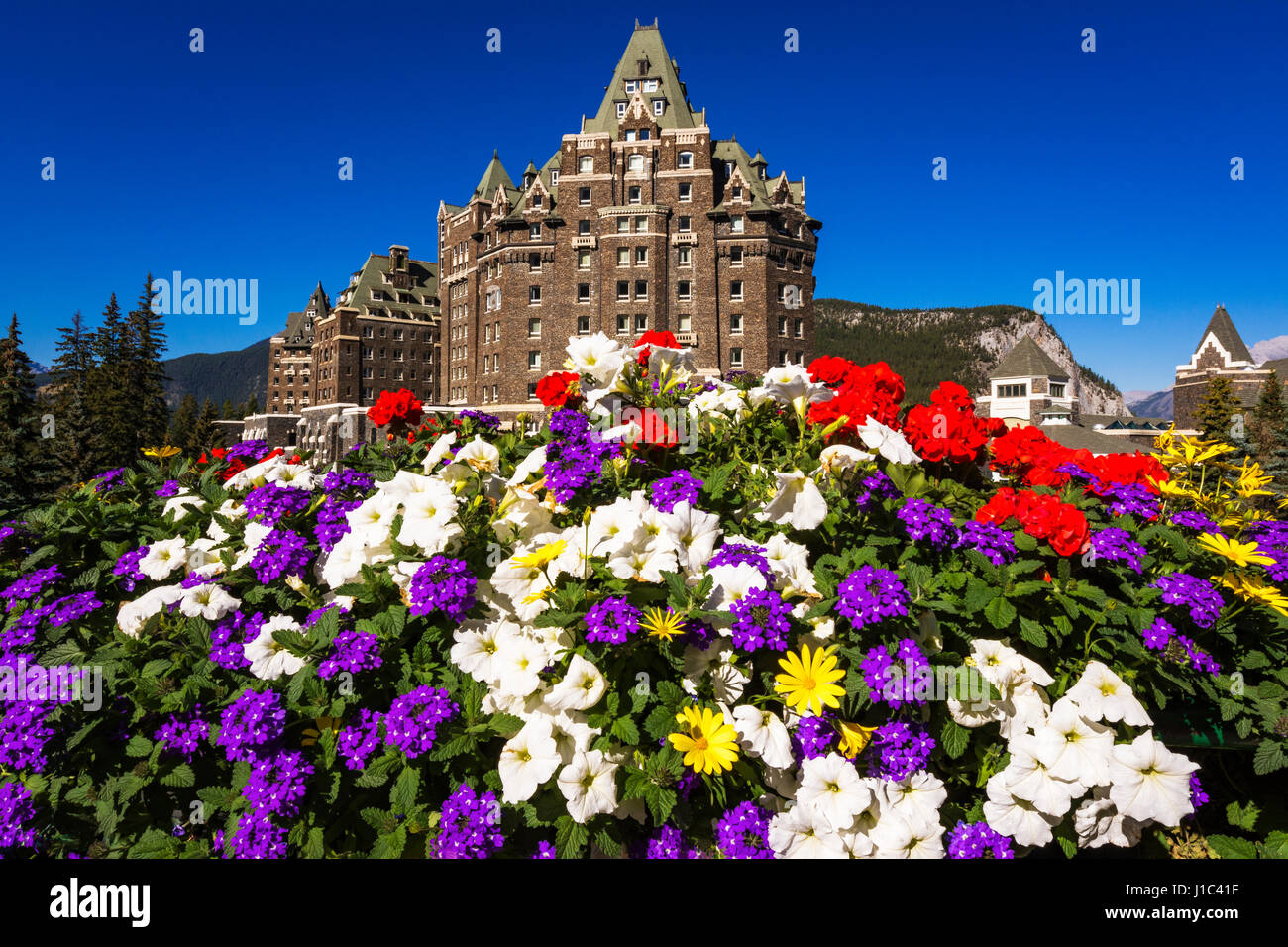 Das Banff Springs Hotel, Banff Nationalpark, Alberta, Kanada Stockfoto