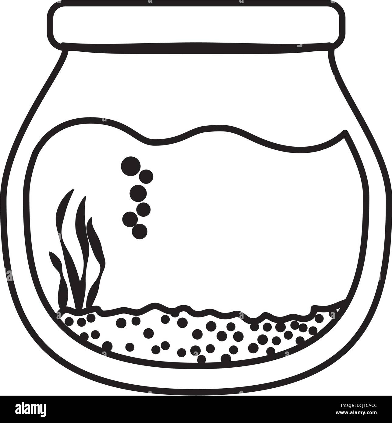 Goldfischglas Aquarium Schüssel Stock-Vektorgrafik - Alamy