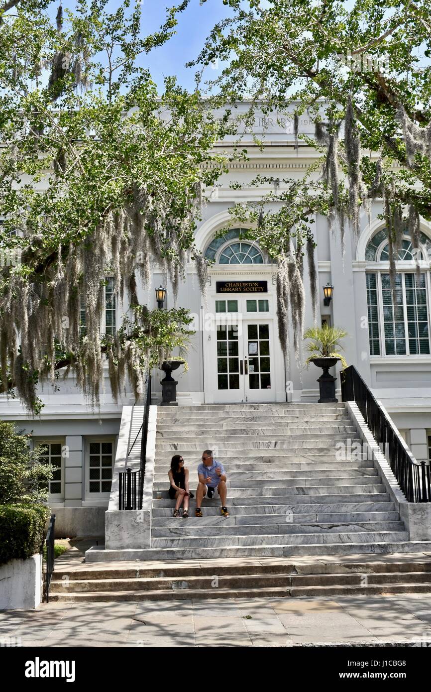 Charleston-Bibliothek-Gebäude, South Carolina Stockfoto