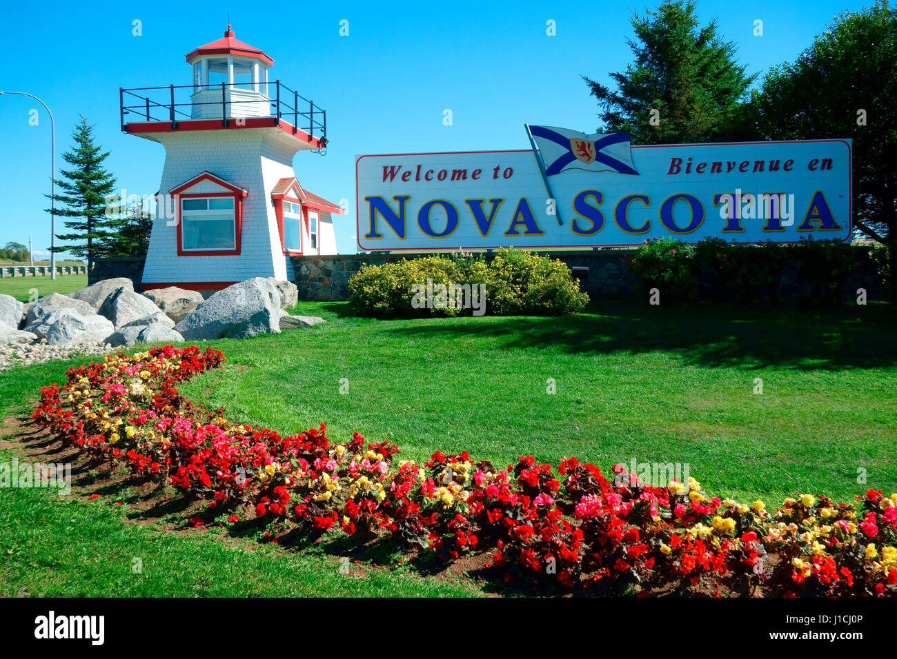 Nova Scotia Kanada Rand Welcome Center neben New Brunswick Stockfoto