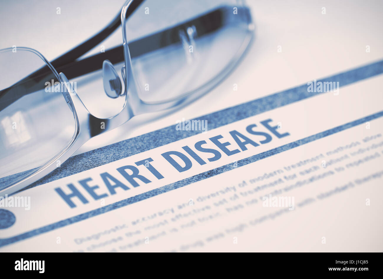 Diagnose - Herz-Kreislauferkrankungen. Medizinisches Konzept. 3D Illustration. Stockfoto