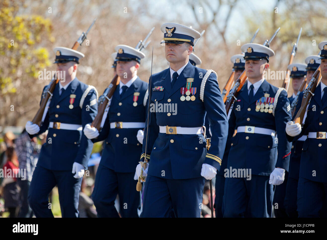 US Coast Guard Ehrengarde marschieren während der Parade - Washington, DC USA Stockfoto