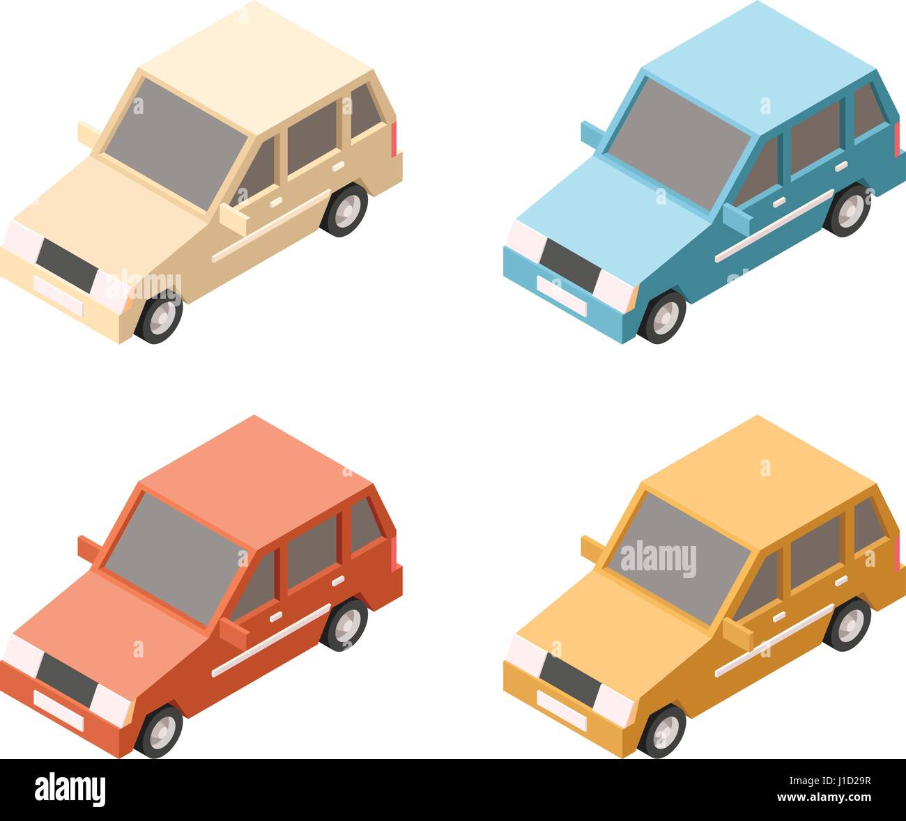 Isometrische Auto Symbole Stock Vektor