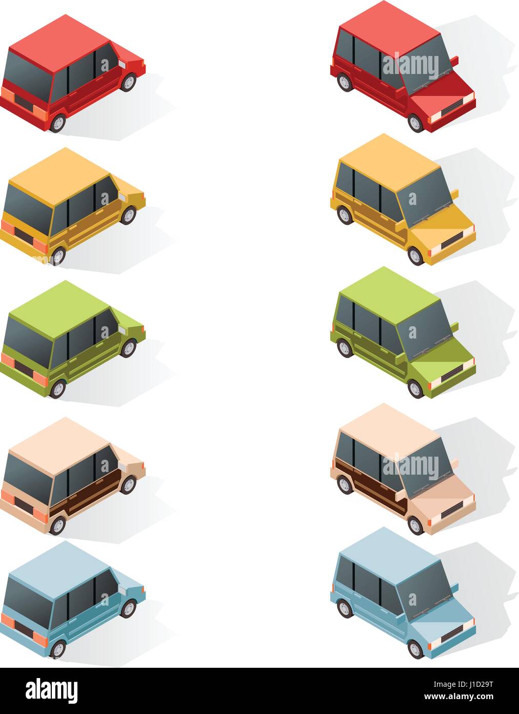 Reihe von isometrischen Auto icons Stock Vektor