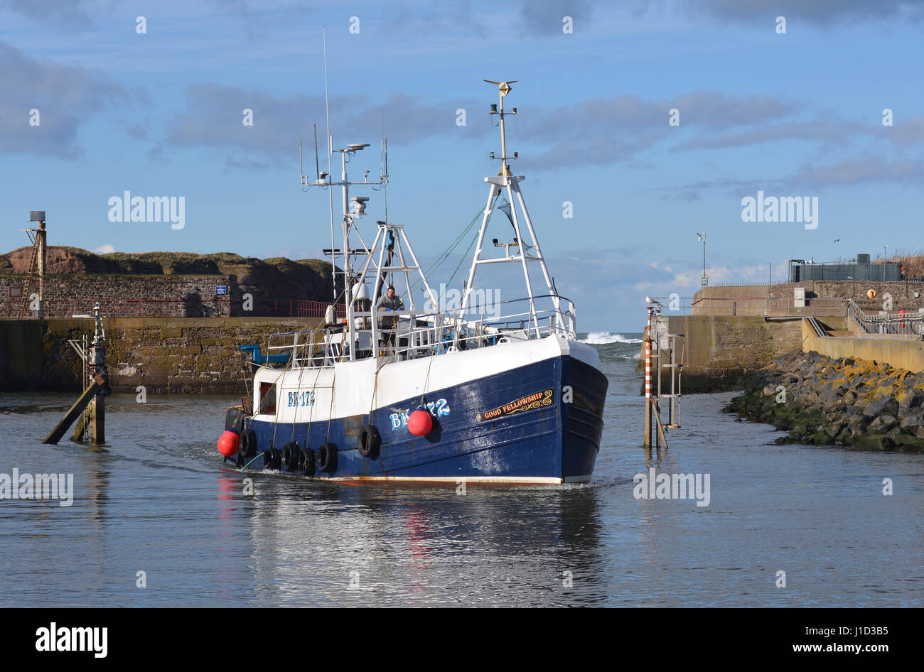 Trawler, Eyemouth Hafen Stockfoto