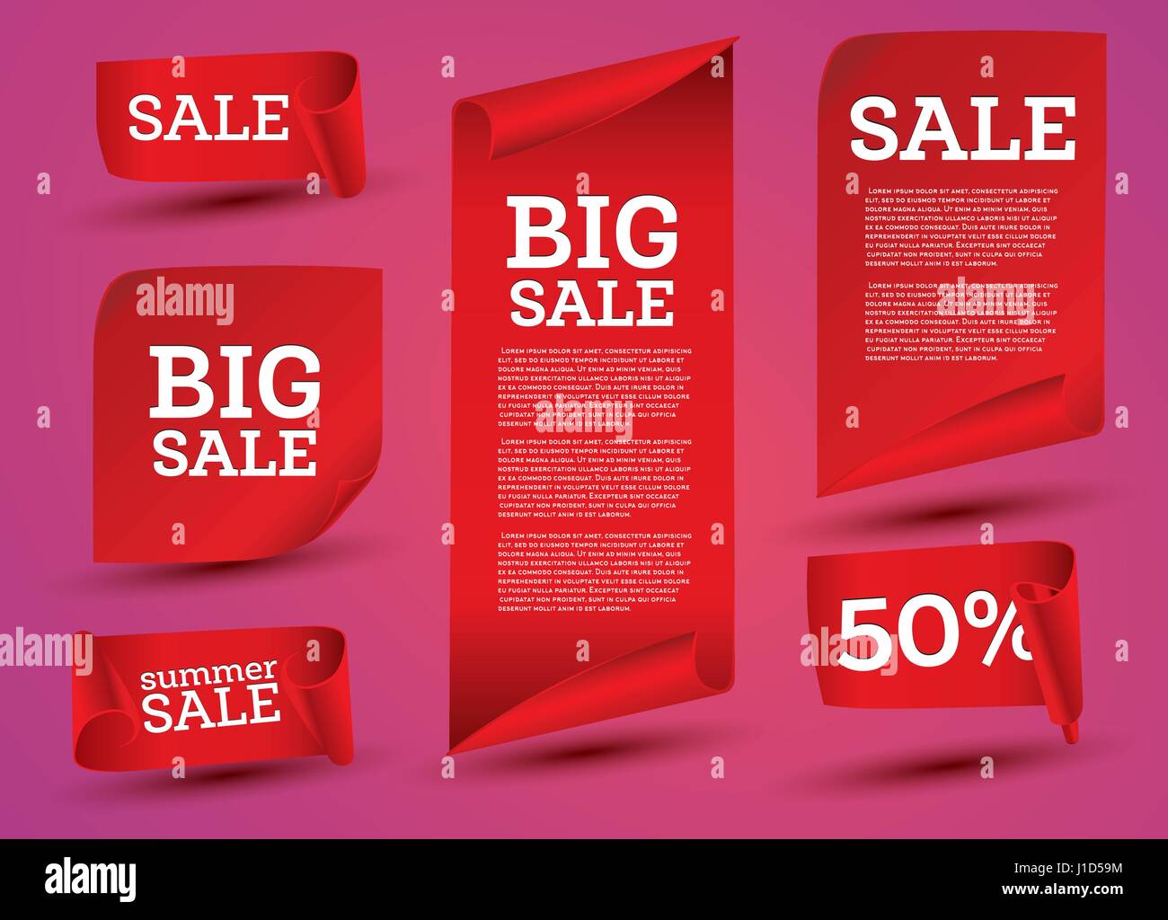 Big Sale Banner-Set. Multifunktionsleiste. Vektor-Illustration Stock Vektor