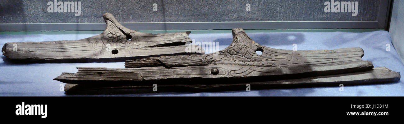 Skandinavien. Die Bootsbauer. 2 Dollen. 9. Jahrhundert. Gokstad, Sanderfjord k., Vestfold. Norwegen. Historisches Museum. Oslo. Norwegen. Stockfoto