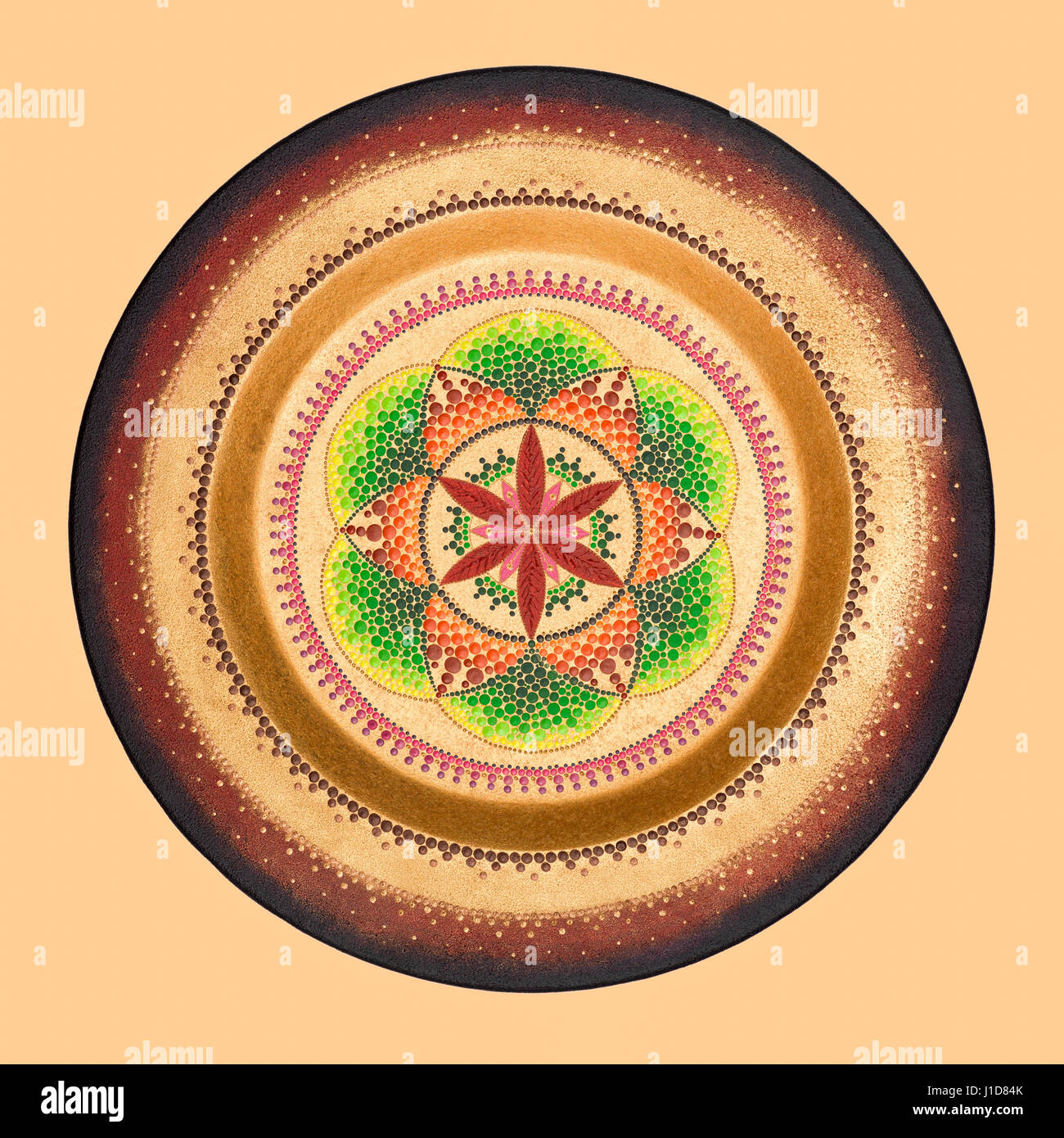 Farbige handbemalt Vinyl mandala Stockfoto