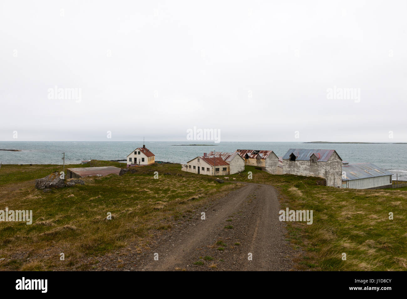 Verfallenes Haus im Bereich des Broddanes, Nord-West-Island, Nordeuropa Stockfoto