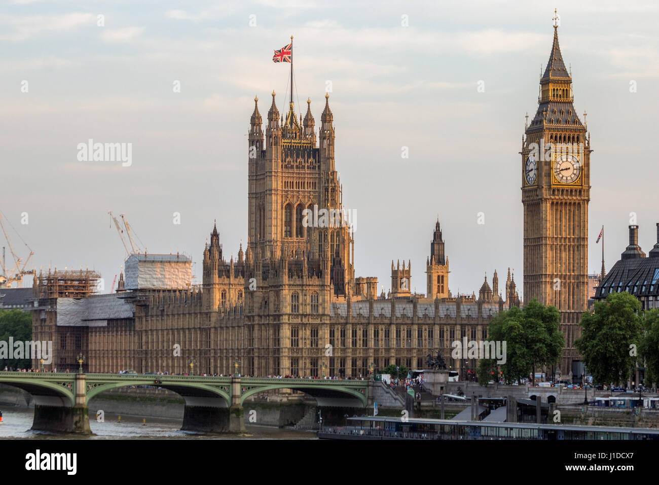 Big Ben und Victoria Tower Palace of Westminster in London, Großbritannien Stockfoto