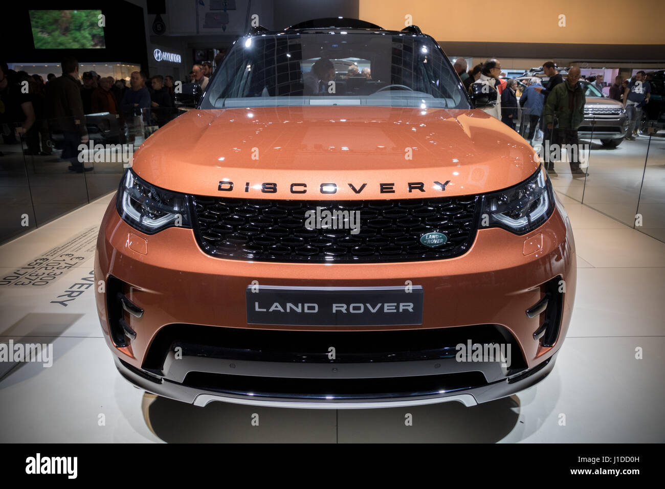 Brüssel - 19. Januar 2017: Land Rover Discovery SUV-Auto auf dem Brüsseler Autosalon. Stockfoto