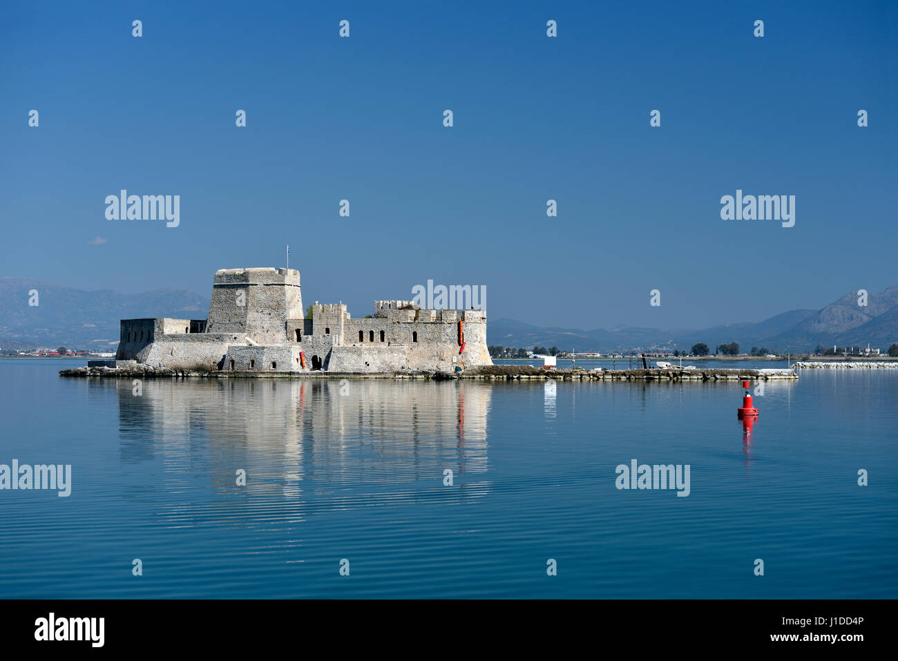 Bourtzi-Festung in der Stadt Nafplio, Peloponnes, Griechenland Stockfoto