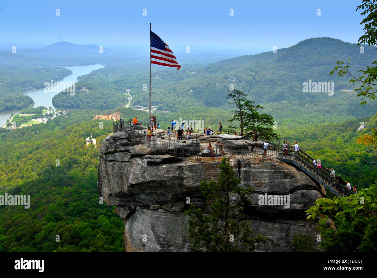 rauchigen Berge North Carolina Chimney Rock overlook Stockfoto