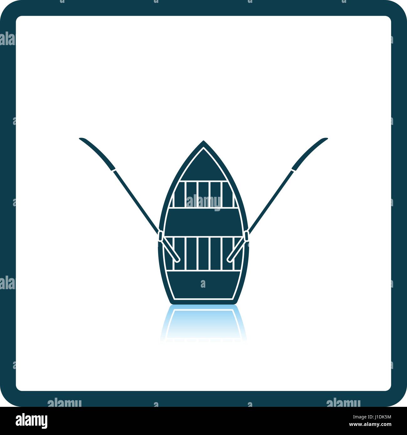 Paddel-Boot-Symbol. Schatten-Reflexion-Design. Vektor-Illustration. Stock Vektor