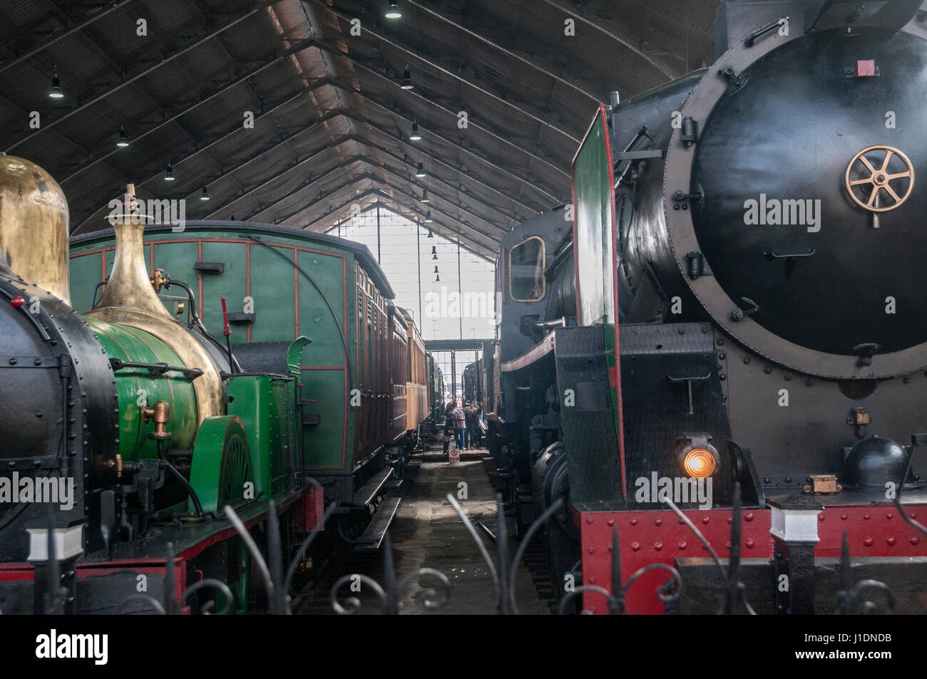 Museo del Ferrocarril (Eisenbahnmuseum) am Bahnhof von Madrid Delicias. Madrid, Spanien Stockfoto