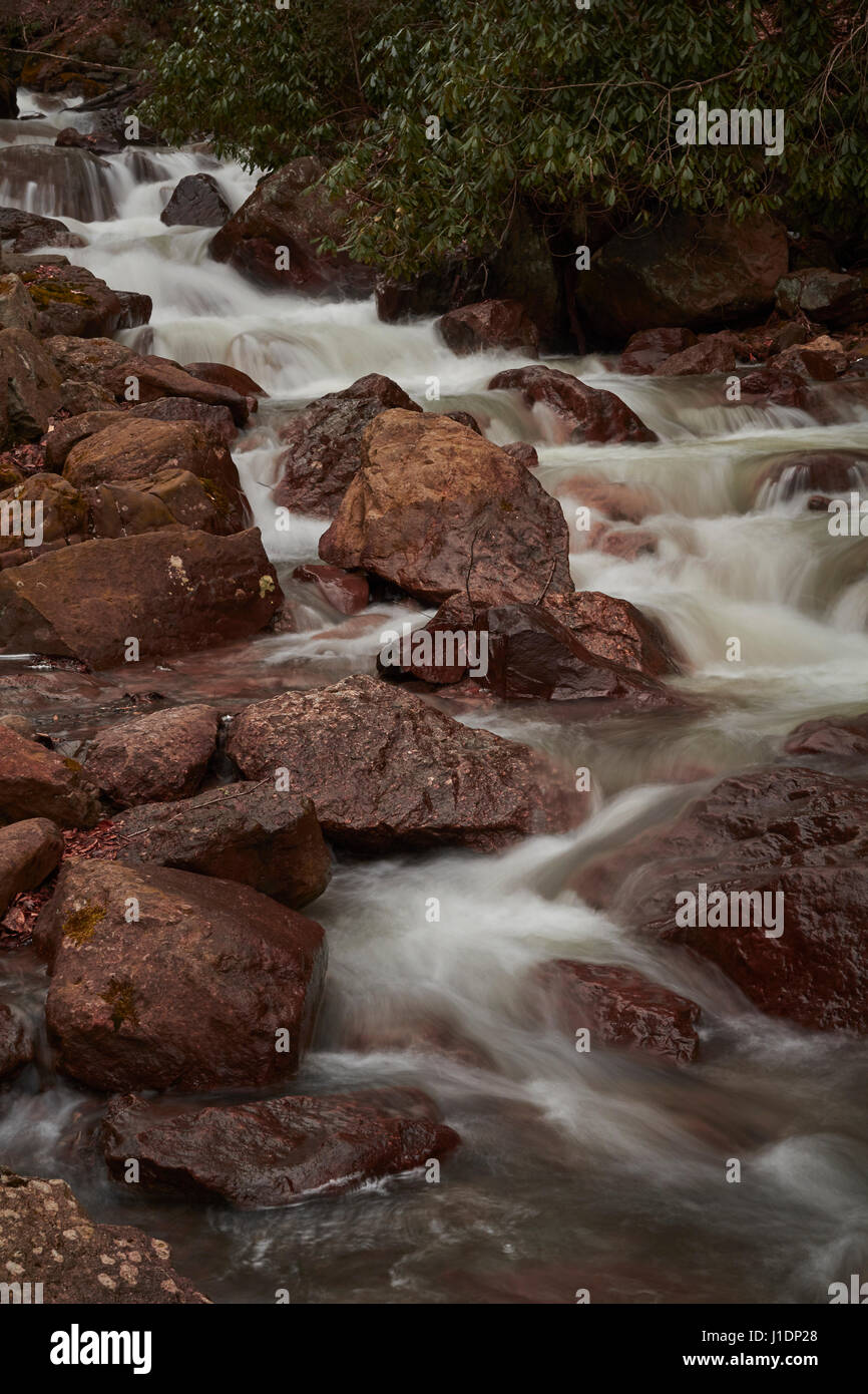 Frühling-Abfluss im indischen ausführen, Lehigh Gorge State Park, Rockport, Pennsylvania, USA Stockfoto