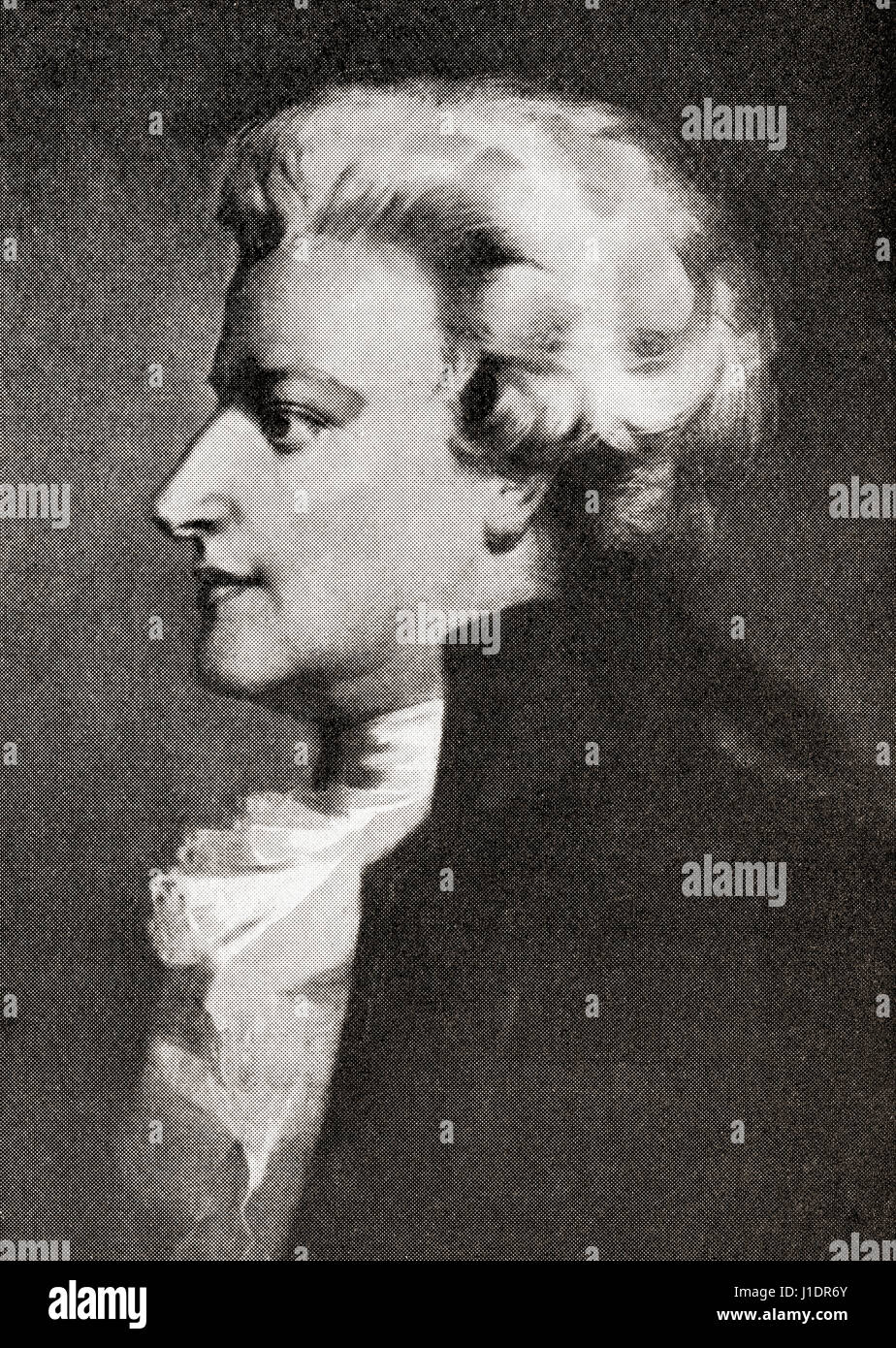 Wolfgang Amadeus Mozart, 1756-1791.  Produktivsten und einflussreichsten Komponisten der Klassik.  Von Hutchinson Geschichte der Nationen veröffentlicht 1915 Stockfoto