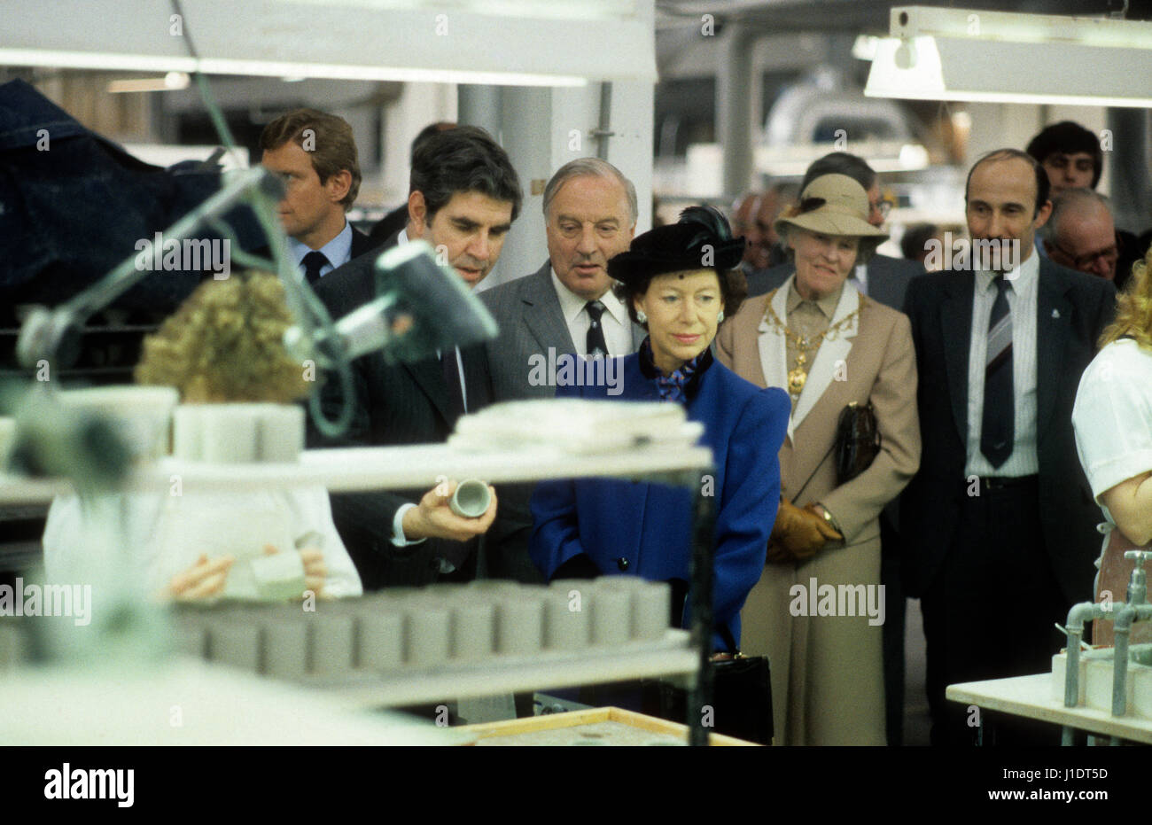 Prinzessin Margaret Besuch Stoke on Trent im März 1986 Stockfoto