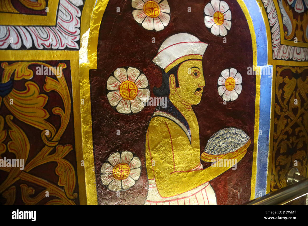 Kandy Sri Lanka Tempel der Zahn Wandmalerei Stockfoto